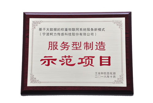 基于大數(shù)據(jù)的稱重物聯(lián)網(wǎng)系統(tǒng)服務(wù)新模式，榮獲工信部“服務(wù)型制造示范項目”